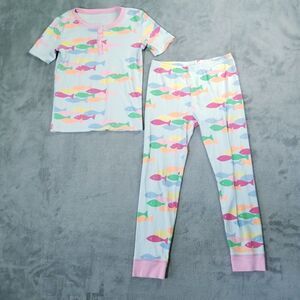 Beaufort Bonnet Company French Leave Fishes Pajama Set Girls Youth Size 10 Pink